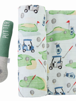 MudPie Mudpie | GOLF SWADDLE BLANKET AND RATTLE