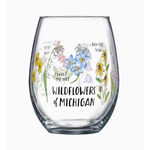 wildflowers of michigan wine glass