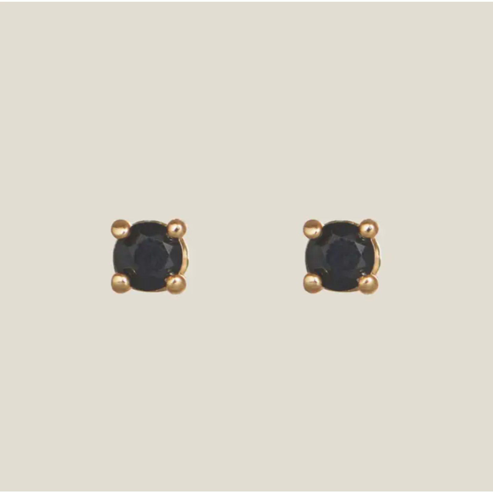Nickel & Suede | Black Round Small Studs