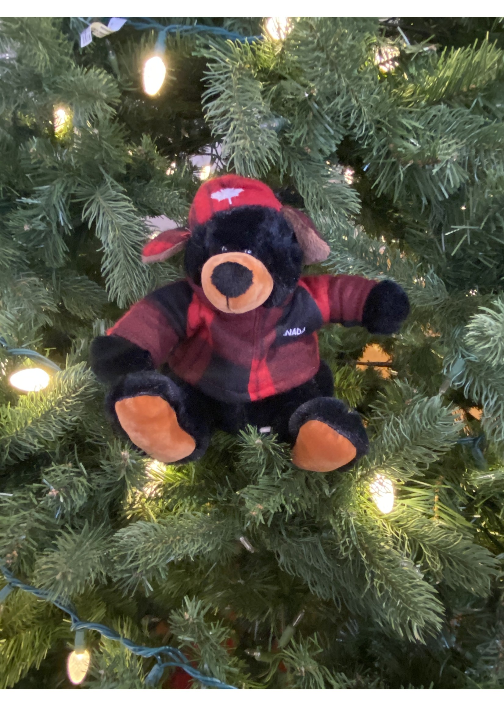 Muffy Black Bear with Plaid Hat & Jacket