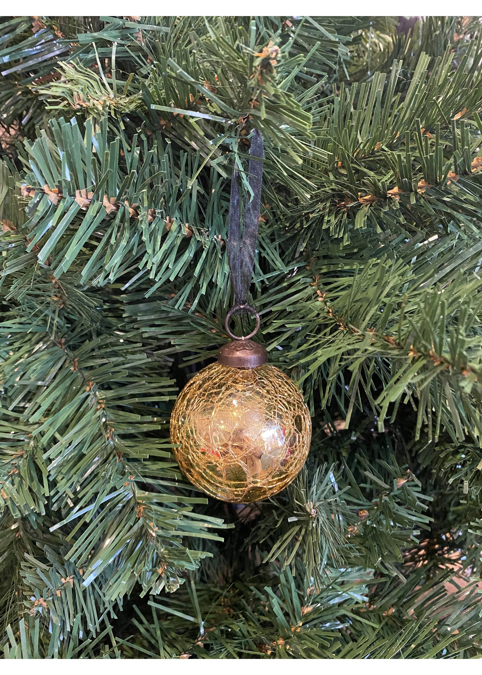 ORNAMENT - Crackle Gold