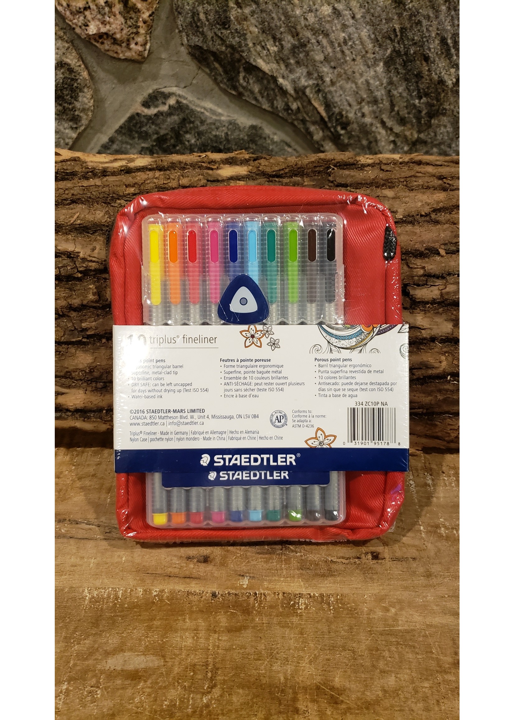 Staedtler Fine Liner Markers with Zip Case 10pk