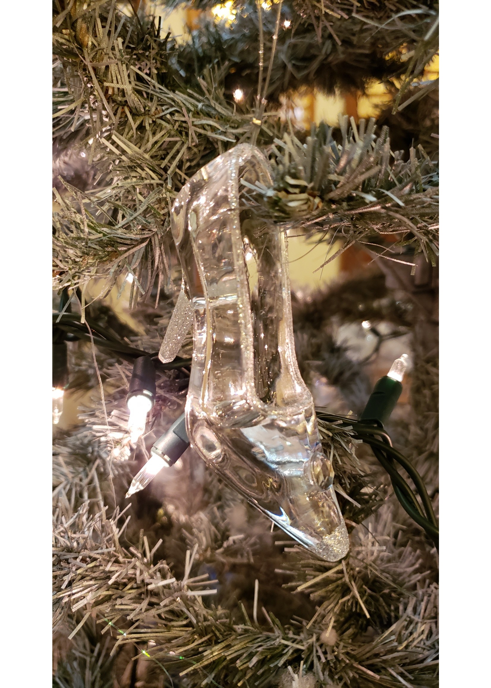 Acrylic Shoe Ornament with Glitter