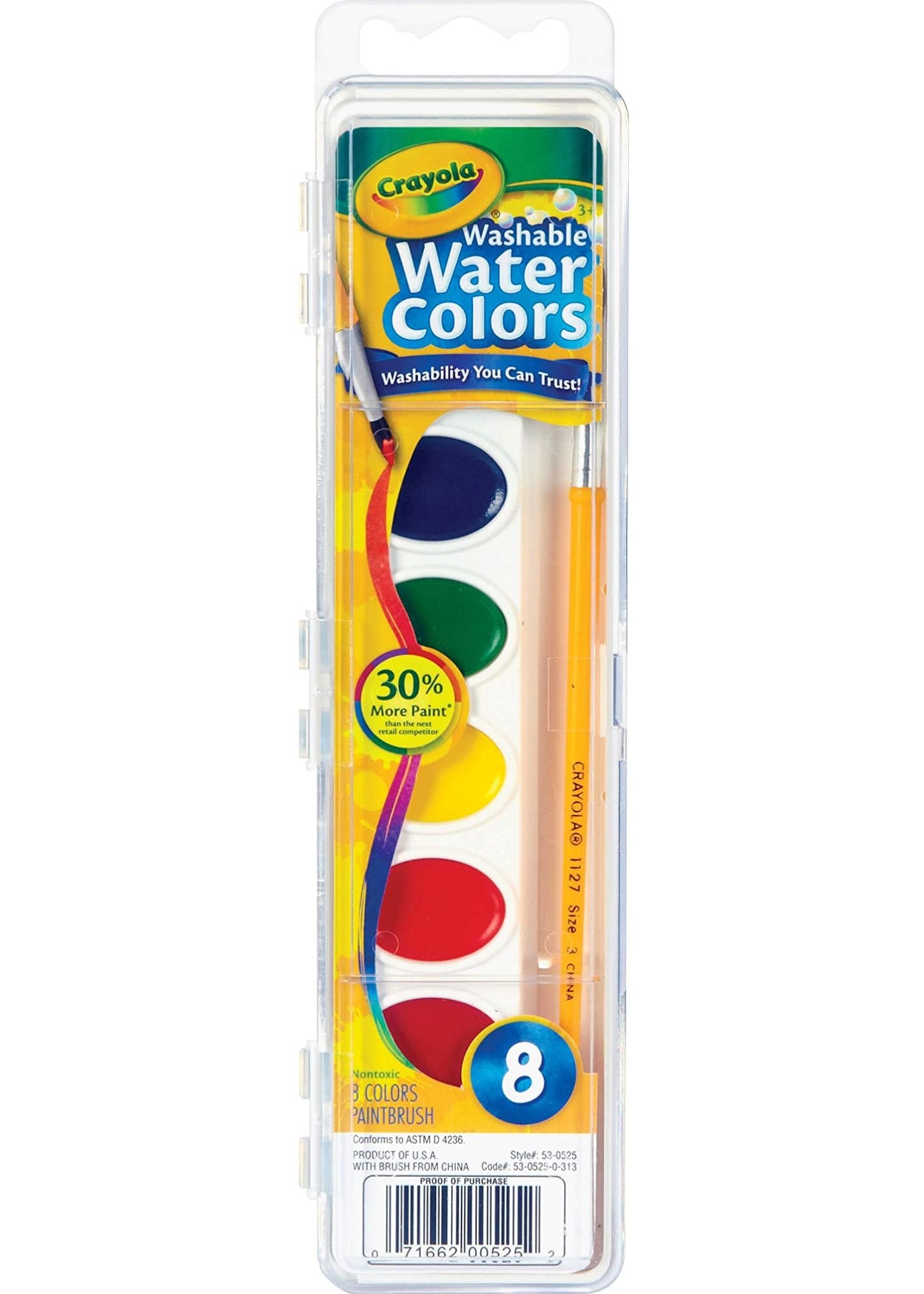 Crayola Washable Watercolour - 8pk