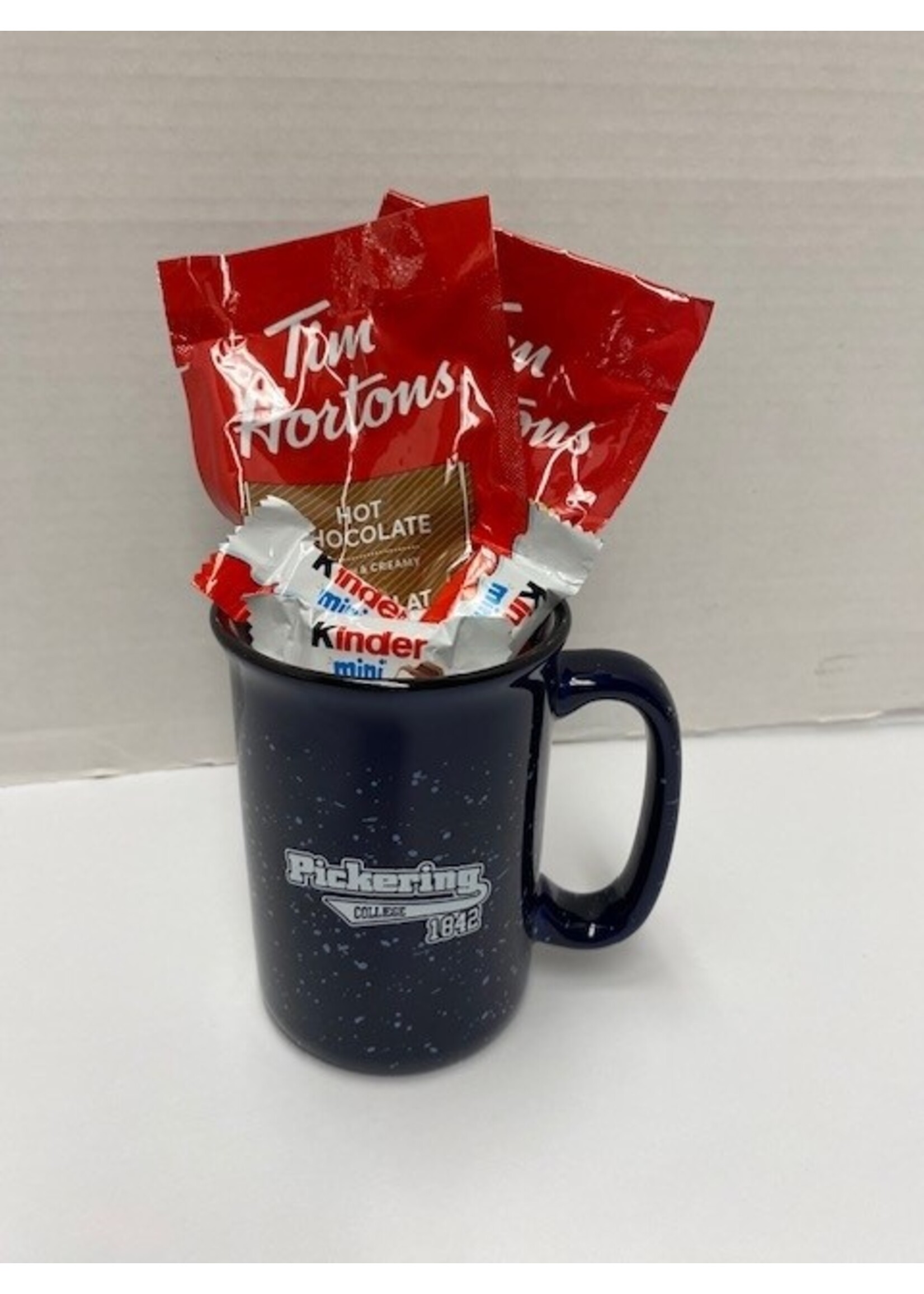 Campfire Mug with Hot Chocolate and Kinder Mini's