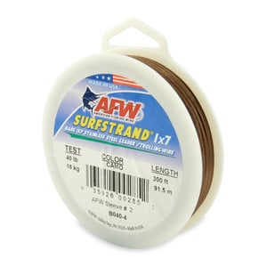 AFW B040-4 Surfstrand, Bare 1x7 Stainless Steel Leader Wire, 40 lb