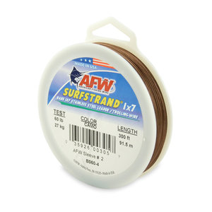 AFW B060-4 Surfstrand, Bare 1x7 Stainless Steel Leader Wire, 60 lb