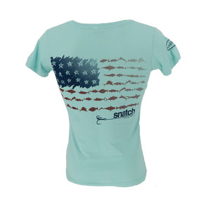 Snatch American Fish Flag T-Shirt Women's