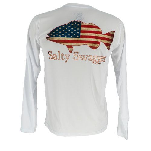 Salty Swagger Grouper Flag Fish Performance Long Sleeve Shirt Salty Swagger Grouper Flag Fish Performance Long Sleeve Shirt