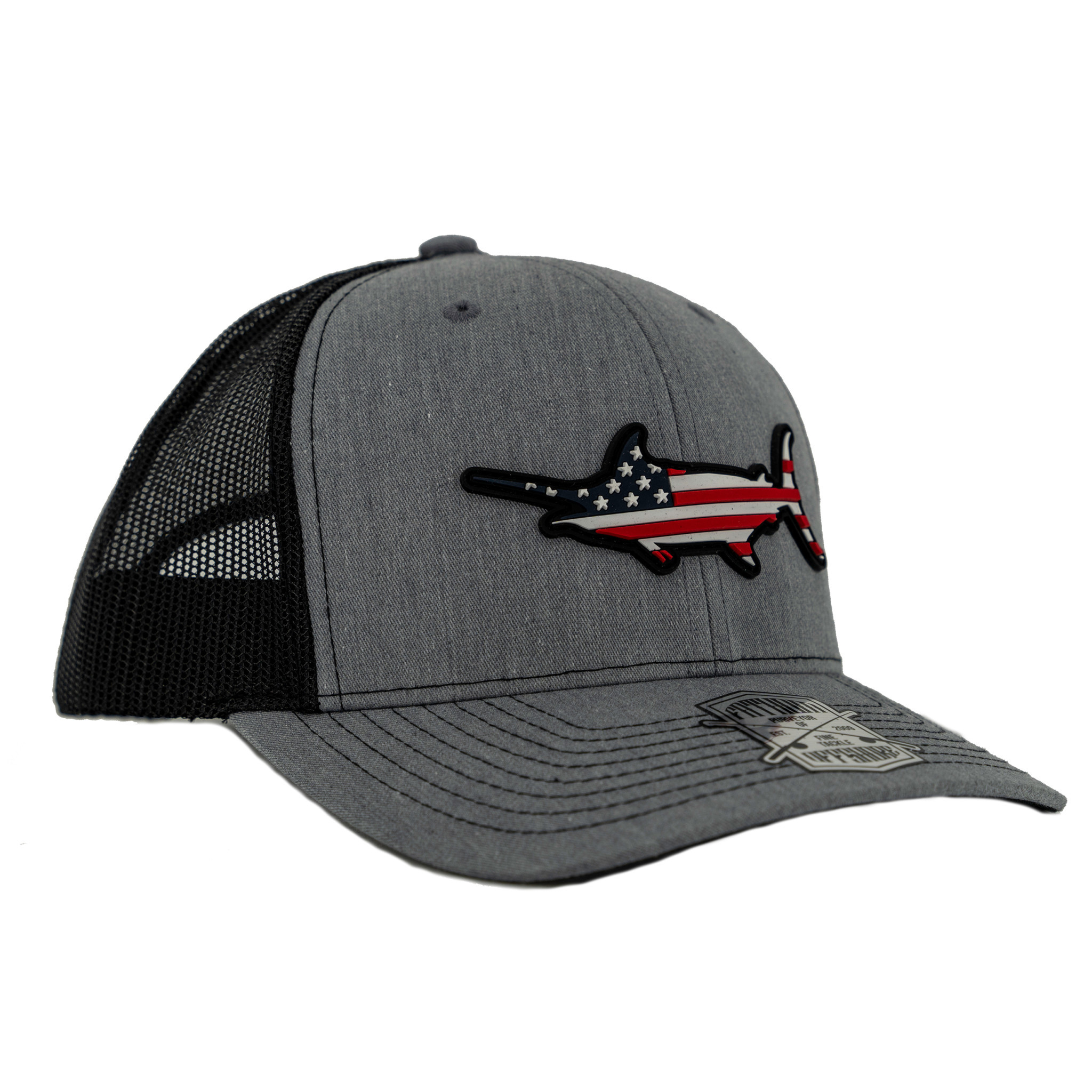 Fathom Offshore Stars and Bars Truckers Cap Charcoal