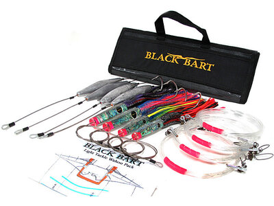 Black Bart WAHOO RIGGED LIGHT PACK 30-50 lb TACKLE  Double Hook