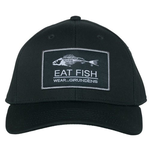 Grundens Hat Cap Snapback Black Orange One Size Fish Fishing Distressed K2