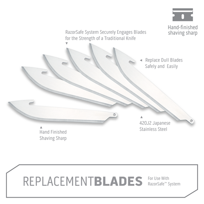 Outdoor Edge 3.0" RazorSafe™ System Drop-Point Replacement Blades