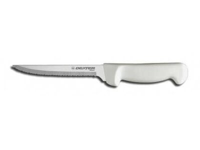 Dexter Basics 6" Scalloped Utility Knife White Handle
