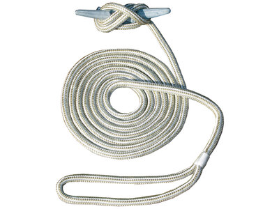 Invincible Marine 25' Dock Line  - 1/2 in. Hand-Spliced Double Braid Gold