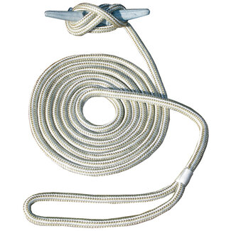 Invincible Marine 25' Dock Line - 3/8" Hand Spliced Double Braid Gold
