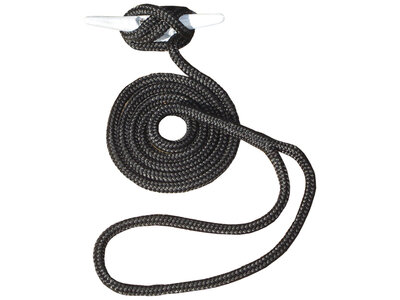 Invincible Marine 25' Dock Line - 1/2" Hand Spliced Double Braid - Black