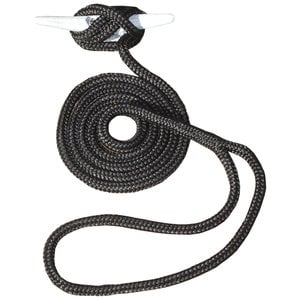 Invincible Marine 25' Dock Line - 3/8" Hand Spliced Double Braid Black