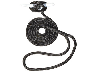 Invincible Marine 25' Dock Line - 3/8" Hand Spliced Double Braid Black