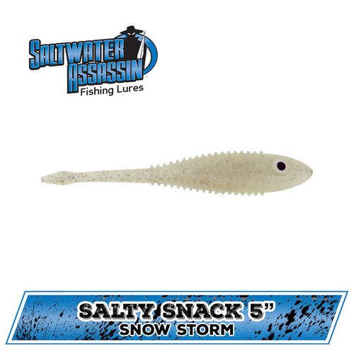 Bass Assassin Salty Snack Soft Jerkbait, 5", 3pk w/ Trokar Hook