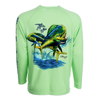 Bimini Bay Hook M' Men's Long Sleeve Shirt - Mahi Paradise Green