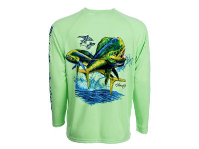 Bimini Bay Hook M' Men's Long Sleeve Shirt - Mahi Paradise Green