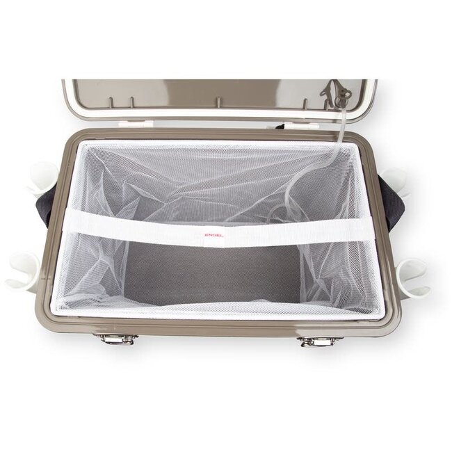 Engel 30q Live Bait Drybox/Cooler with 2 speed aerator pump and 4 rod holders.