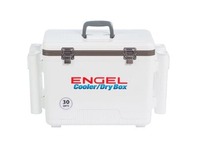 Engel 30 Quart Drybox/Cooler with Rod Holders
