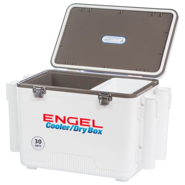 Engel 30 Quart Drybox/Cooler with Rod Holders