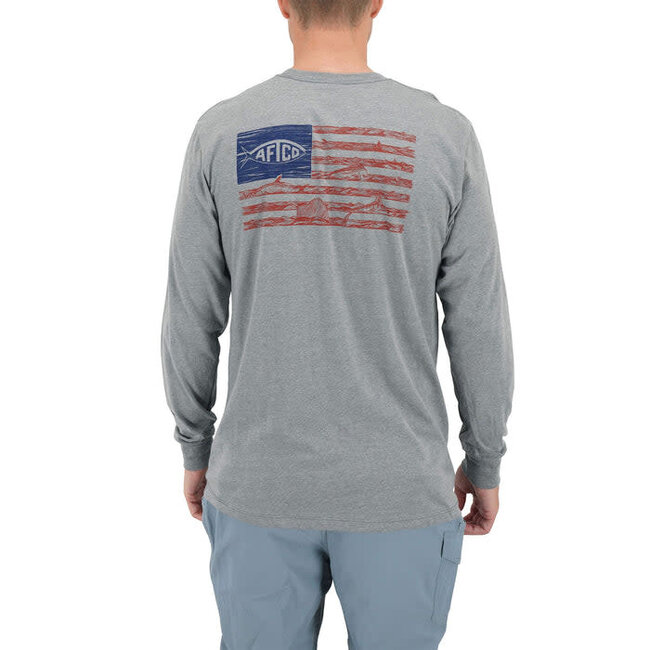 Aftco Wavy LS Tee Graphite Heather