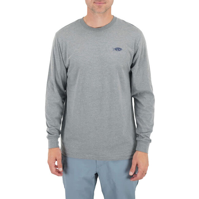Aftco Wavy LS Tee Graphite Heather