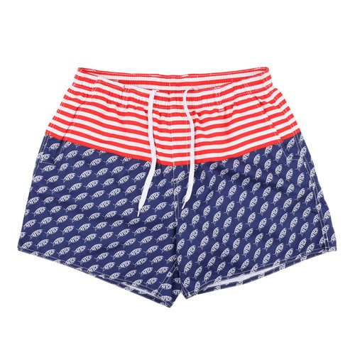 Huk Performance Mens Fishing Board Shorts Flag Red White Blue Size 36