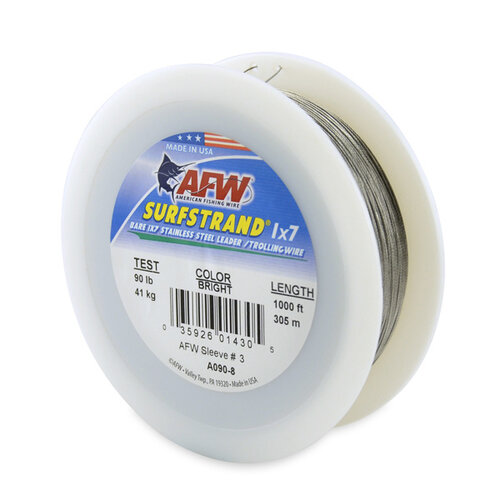 AFW Surfstrand, Bare 1x7 Stainless Steel Leader Wire