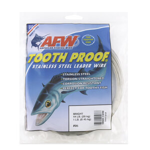 AFW Tooth Proof Stainless Steel Single Strand Leader Wire - Coiled