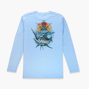 Aftco Ship Out UVX LS Sun Protection Shirt - Airy Blue