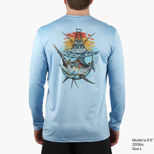 Aftco Ship Out UVX LS Sun Protection Shirt - Airy Blue