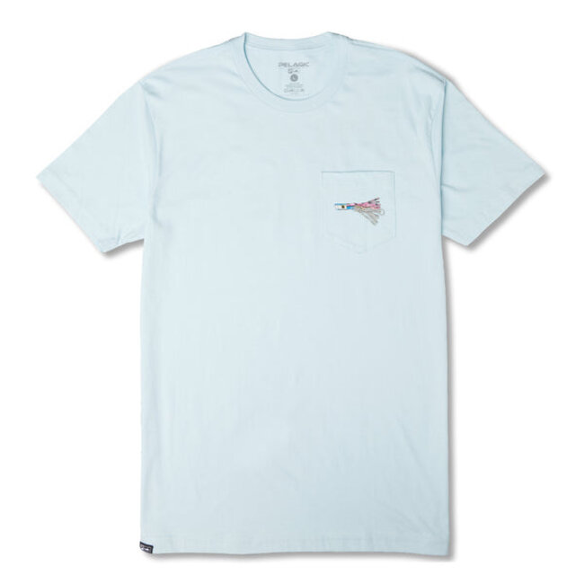 Pelagic Premium Pocket Tee Lured Mens SS - Light Blue