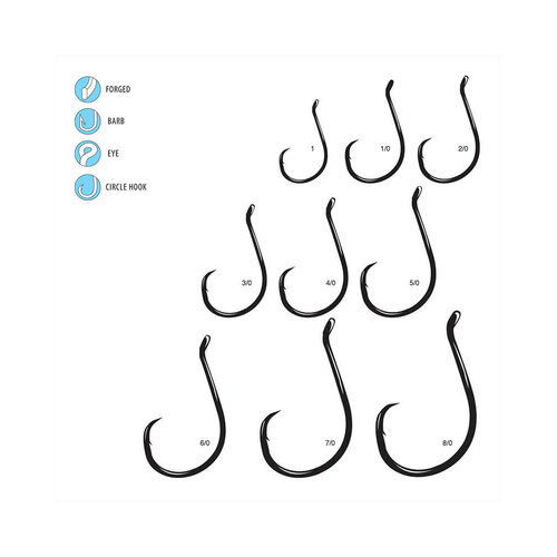 Gamakatsu OCTOPUS CIRCLE HOOK Inline-Point - Black (6 Pack)