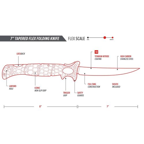 Bubba Blade 7" Tapered Flex Folding Knife