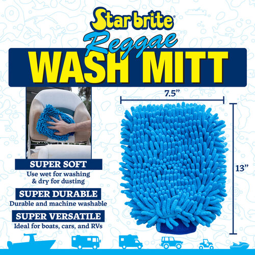 Star Brite Machine Washable Microfiber Reggae Mitt - Soft, Highly Absorbent