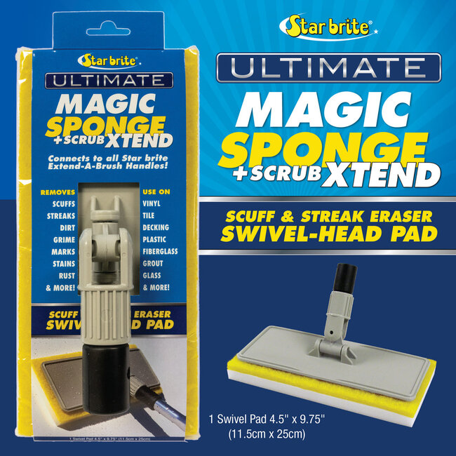 Star Brite Magic Sponge + Scrub XTEND with Flex Head for Pool, RV, Boat