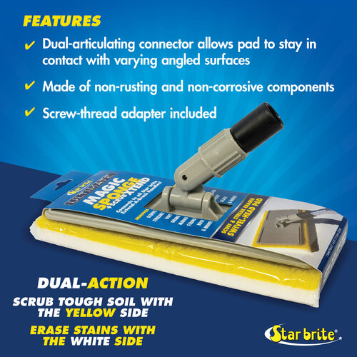 Star Brite Magic Sponge + Scrub XTEND with Flex Head for Pool, RV, Boat