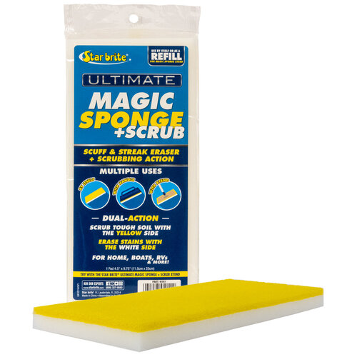 Star Brite Dual-Sided Magic Sponge + Scrub Pad for Boats & RVs