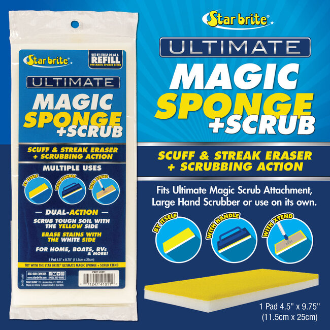 Star Brite Dual-Sided Magic Sponge + Scrub Pad for Boats & RVs