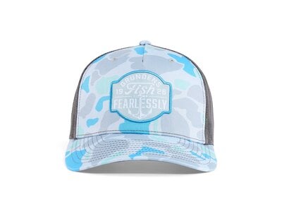 Grundens FISH FEARLESSLY TRUCKER HAT  - Salt Camo
