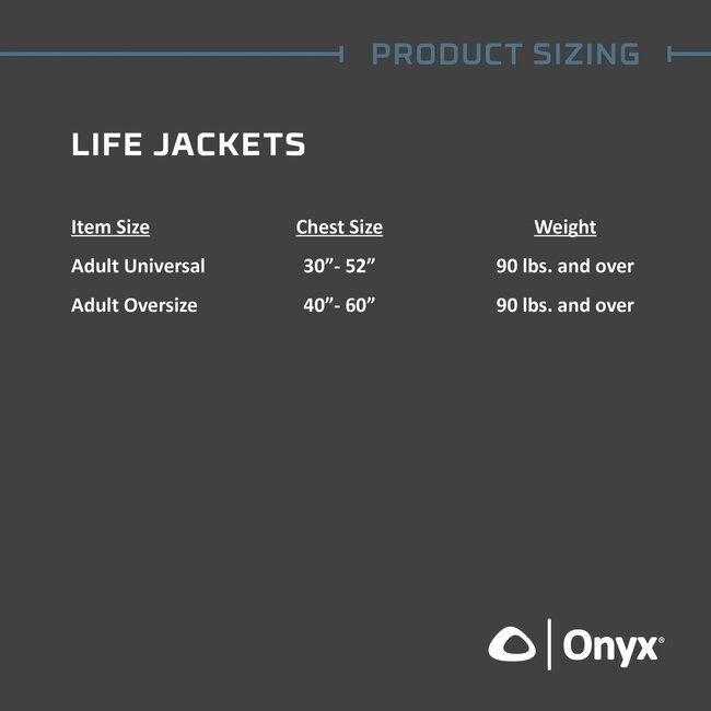 Onyx Life Jacket - General Purpose - Adult-Youth-Child