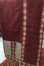 Large Dark Red  5'3" X 3'3"  Plush Towel with checkered lining  with pocket with a zipperX3'3'