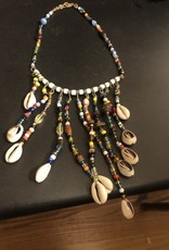 Beautiful Beaded  and Cowrie Necklace made in Kenya