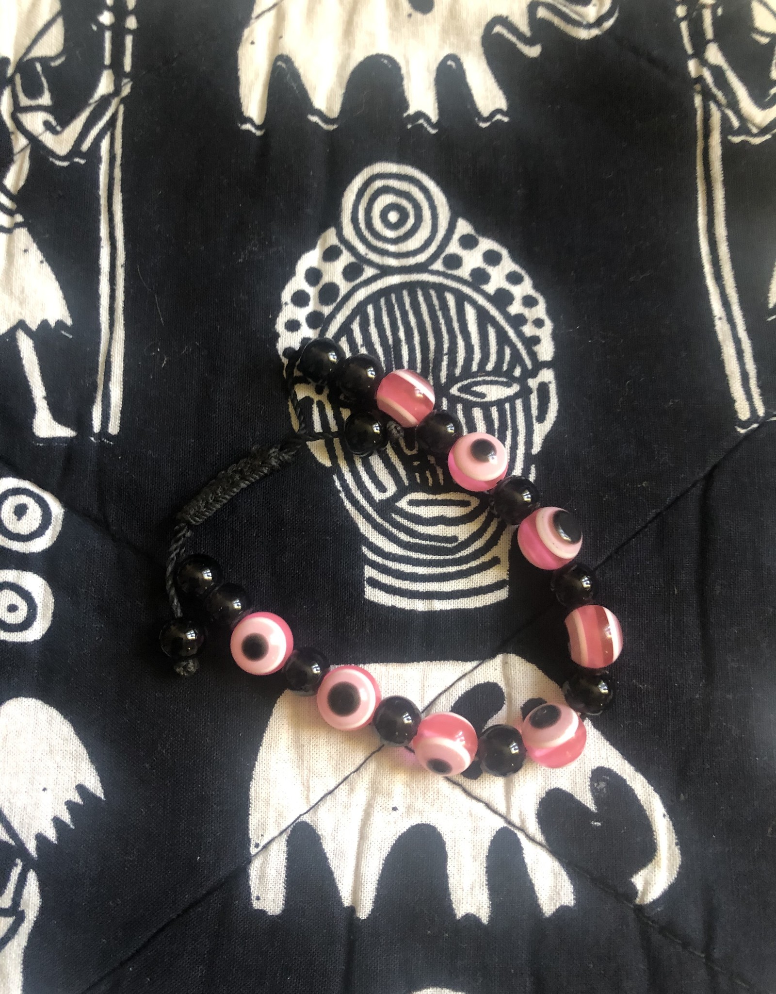 Pretty pink and black necklace with plastic balls
