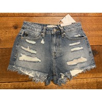 Rainbow Pocket Cut-Off Short- Medium Wash